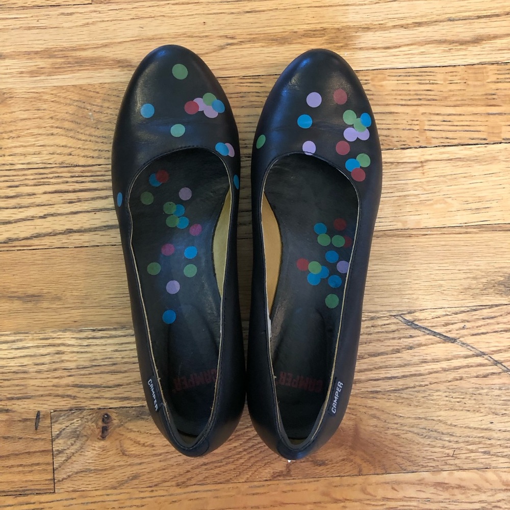 Camper's colorful polka dot heels